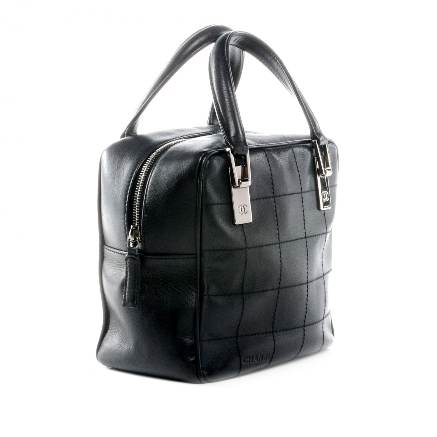 Chanel Leather Square Stitched Small Handbag Black 3 of 8