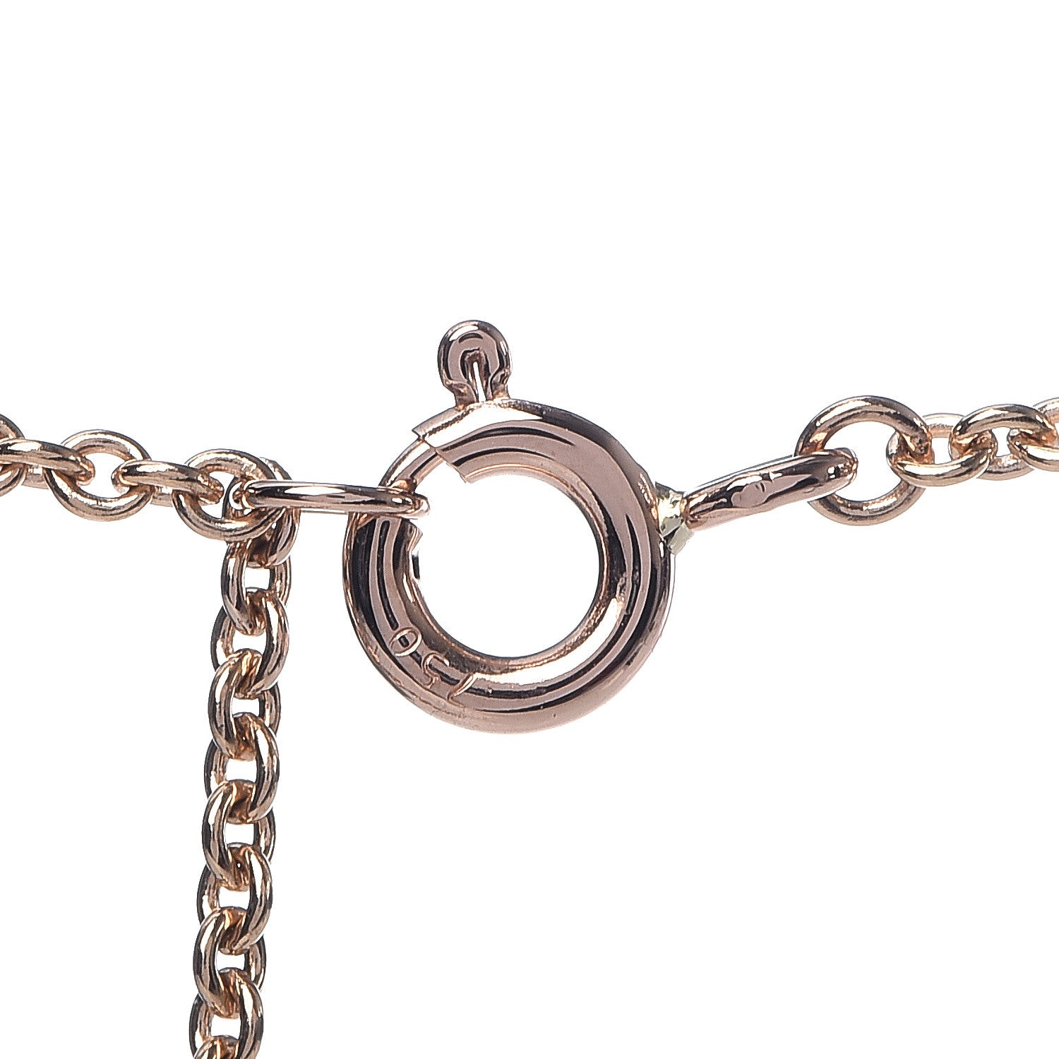 Hermes 18K Rose Gold Diamond Chaine D'Ancre Passerelle Pendant Necklace 5 of 6
