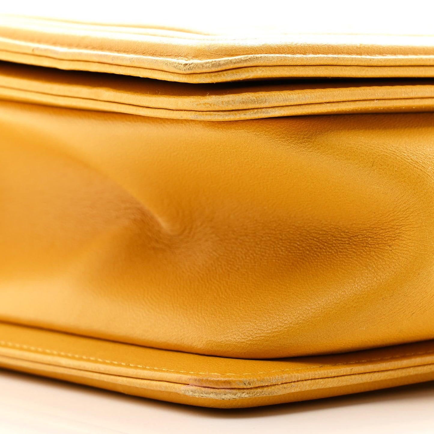 Lambskin Quilted New Medium Boy Flap Yellow