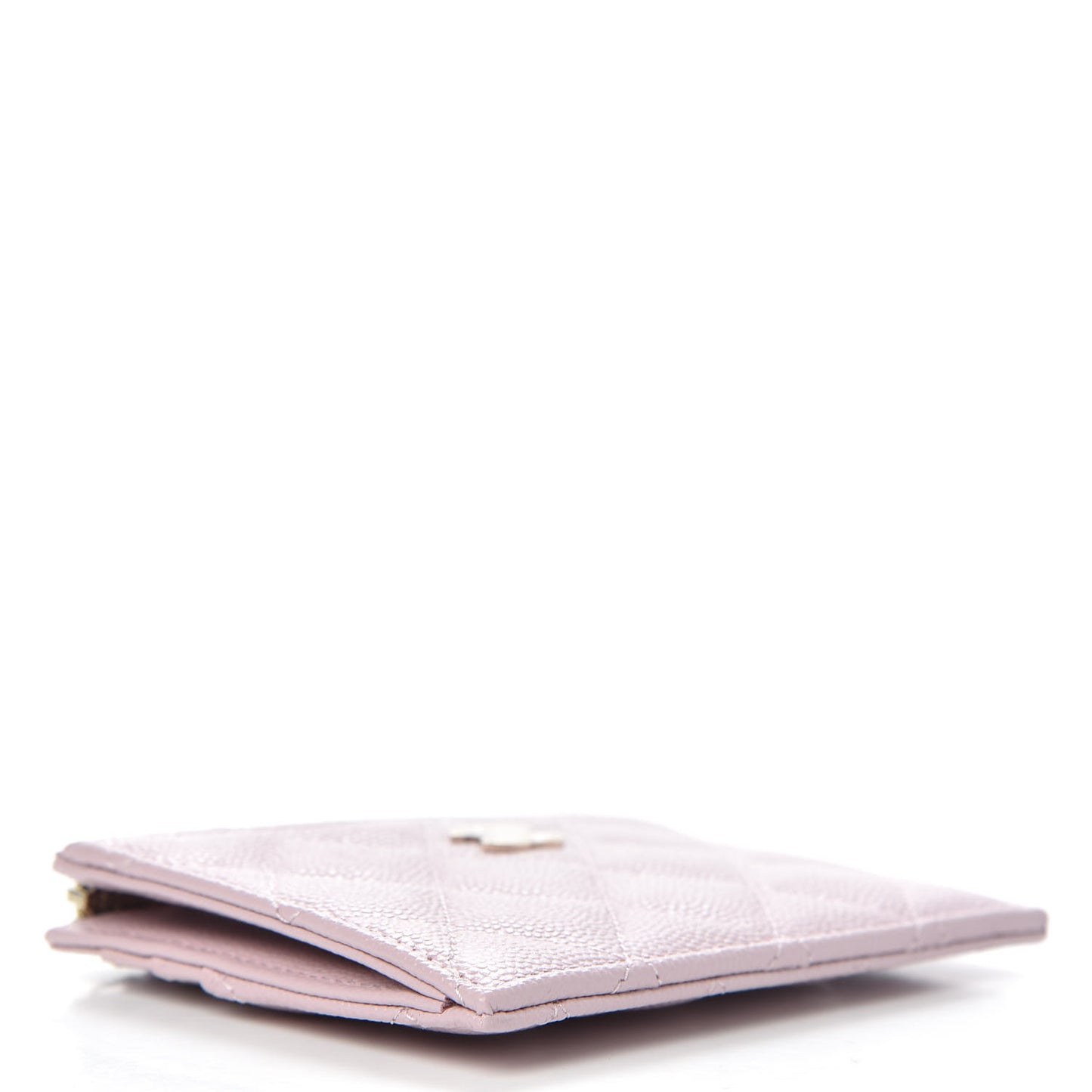 Caviar Quilted CC Zip Card Holder Light Pink
