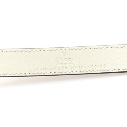 Gucci Plutone Calfskin Palladium Double G 75 30 Belt Mystic White 3 of 4