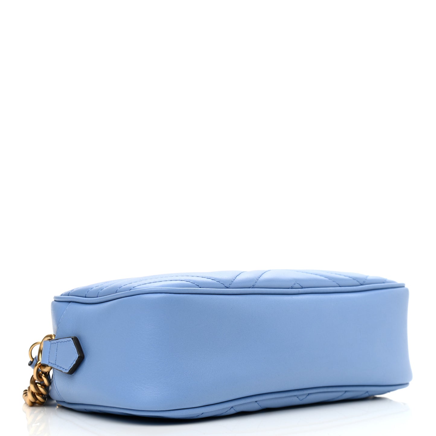 Calfskin Matelasse Small GG Marmont Chain Shoulder Bag Clear Sky Blue