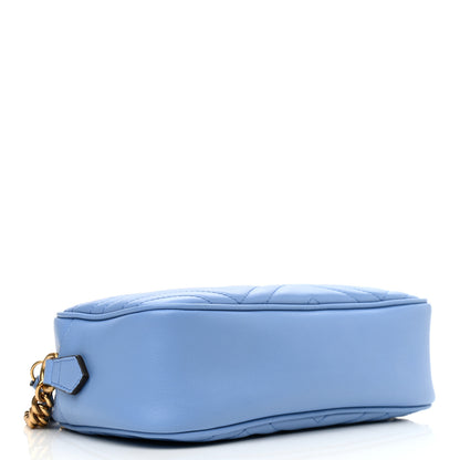 Gucci Calfskin Matelasse Small GG Marmont Chain Shoulder Bag Clear Sky Blue 4 of 10
