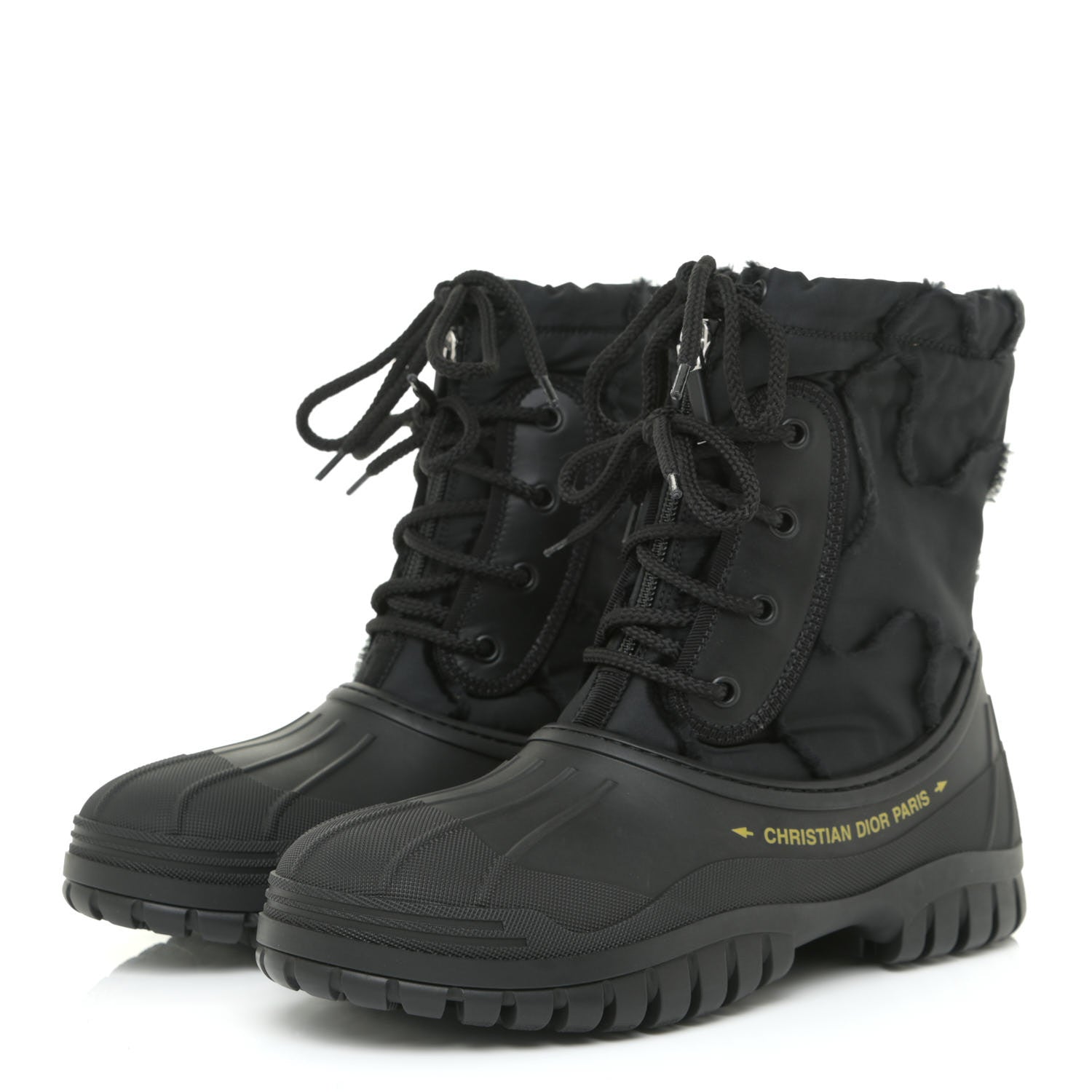 Christian Dior Rubber Nylon D-Venture Boots 37.5 Black 3 of 12