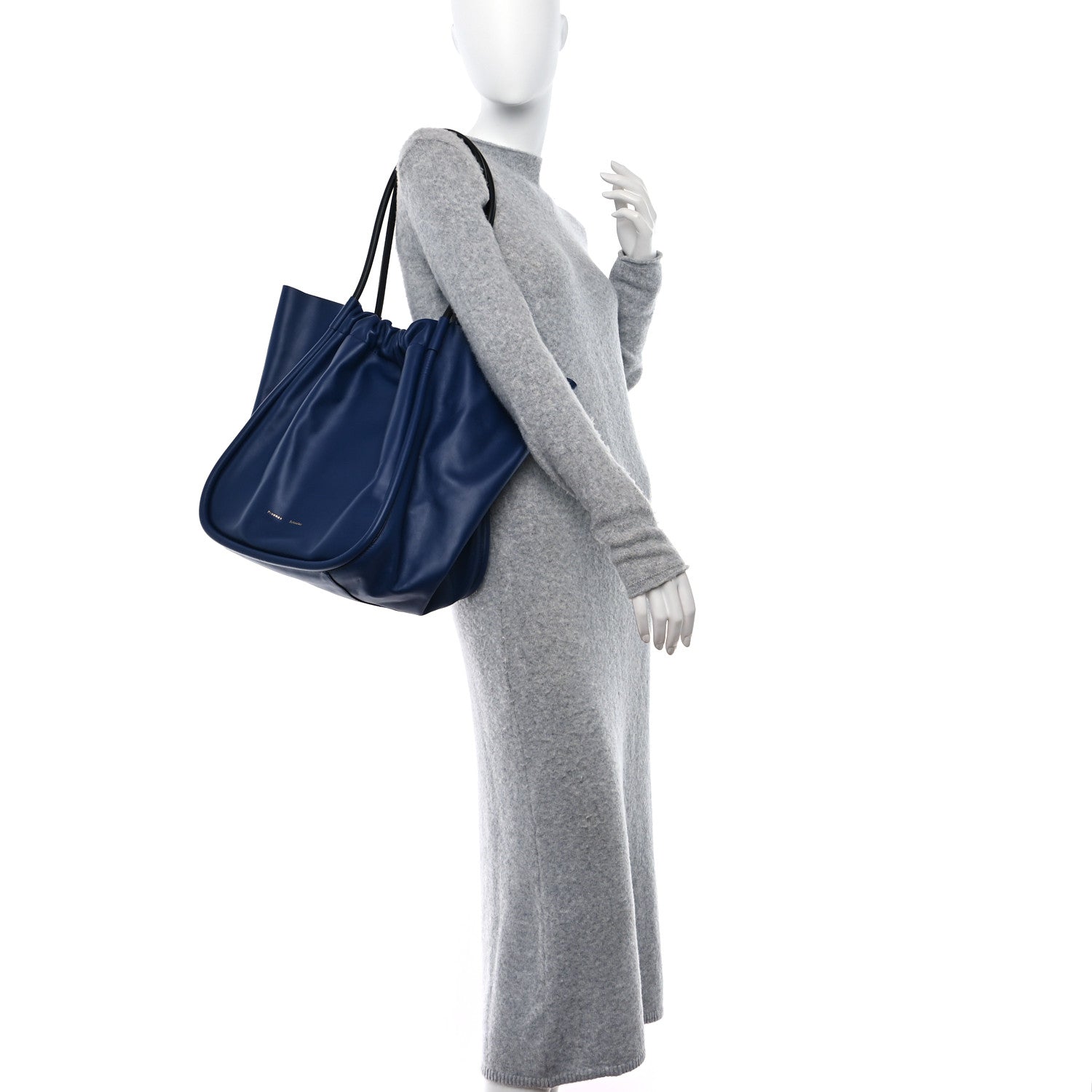 Proenza Schouler Calfskin XL Ruched Tote Dark Navy 3 of 11