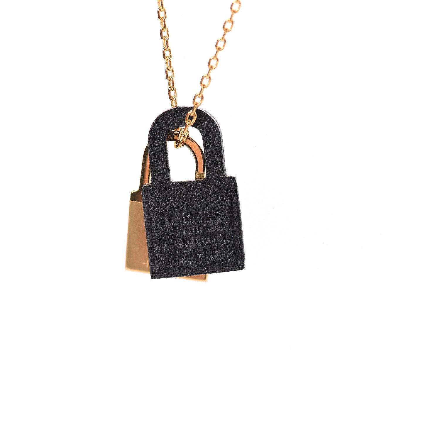 Hermes Swift Small O'Kelly Pendant Necklace Black 3 of 8