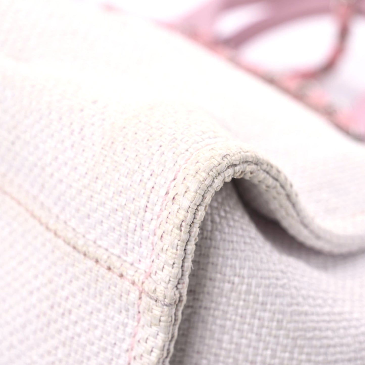 Woven Straw Raffia Medium Deauville Tote Pink
