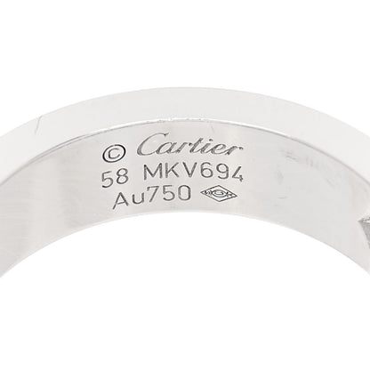 Cartier 18K White Gold 3 Diamond 5.5mm LOVE Ring 58 8.5 4 of 5