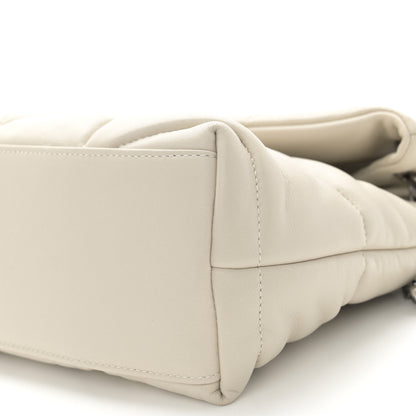 Saint Laurent Lambskin Quilted Toy Loulou Puffer Monogram Chain Satchel Crema Soft 10 of 10