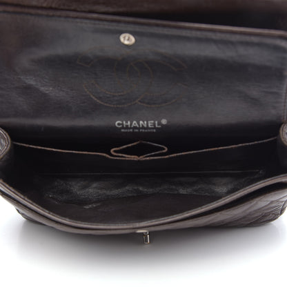 Chanel Crinkled Patent Quilted Medium Double Flap Brown 5 of 13