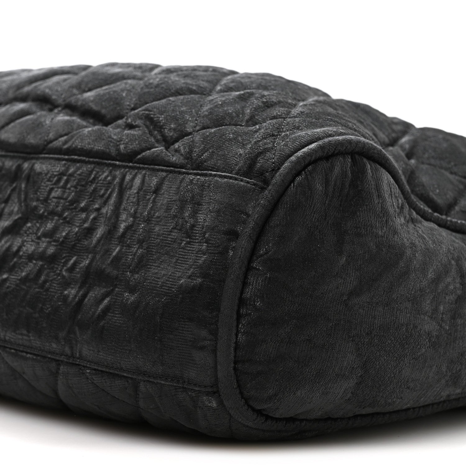 Chanel Crinkled Coated Canvas Le Marais Hobo Black 9 of 9