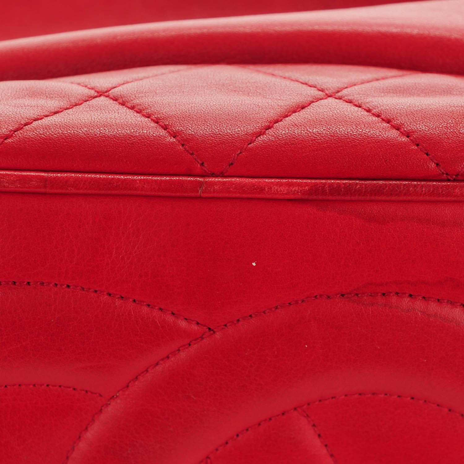 Chanel Lambskin Drawstring CC Shoulder Bag Red 16 of 16