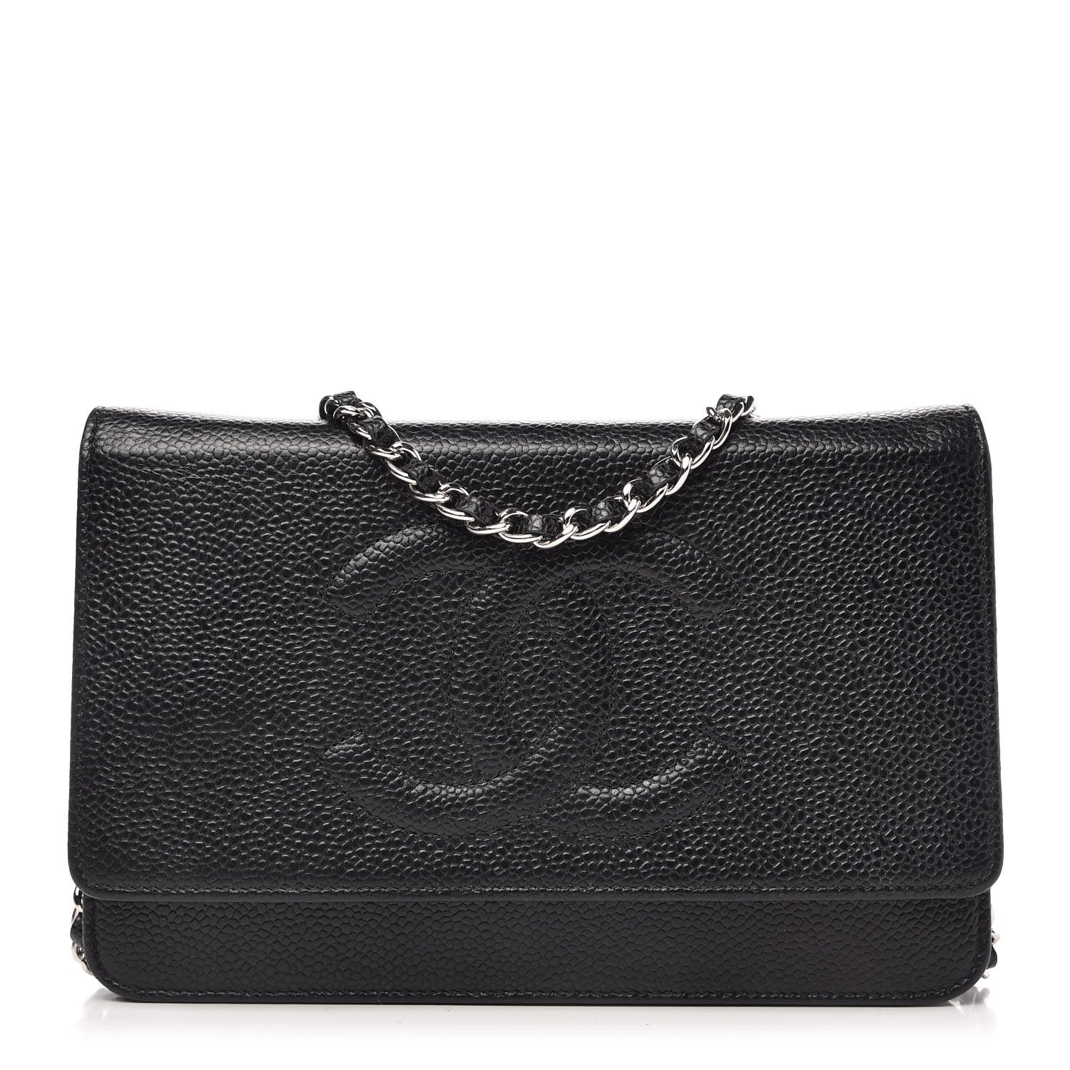 Chanel Caviar Timeless CC Wallet On Chain WOC Black 1 of 10