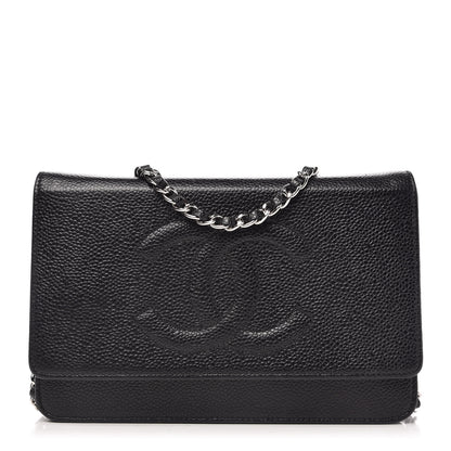 Chanel Caviar Timeless CC Wallet On Chain WOC Black 1 of 10