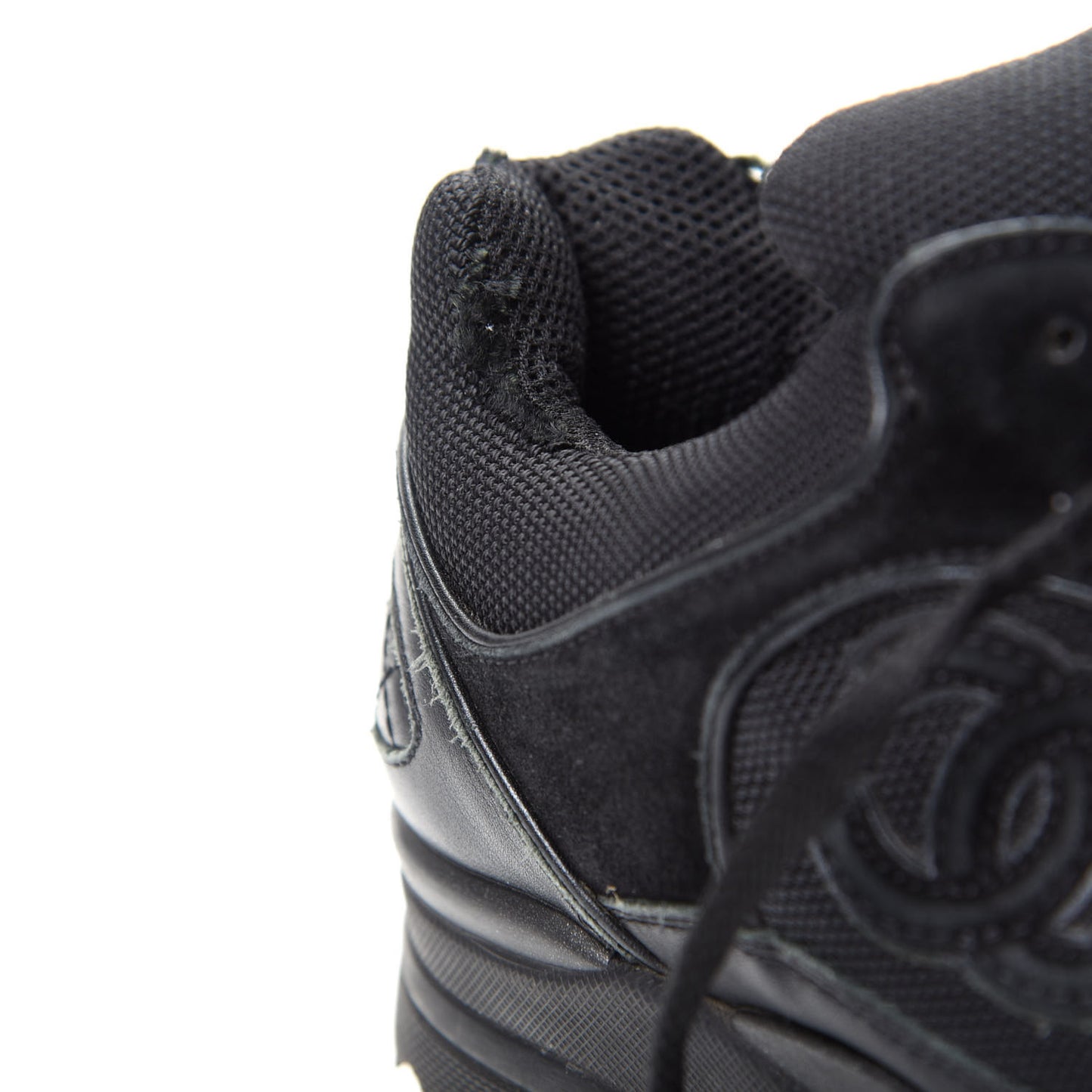 Toile Suede Calfskin CC Sneakers 35.5 Black