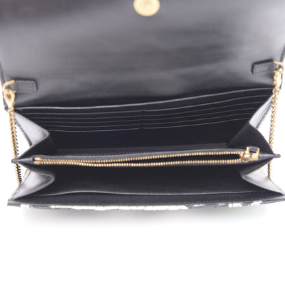 Versace Calfskin Icon Bouquet Quilted Wallet On Chain Crossbody Black 5 of 11