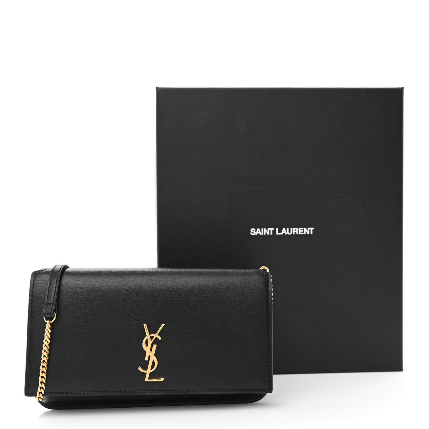 Smooth Calfskin Monogram Phone Holder Crossbody Black
