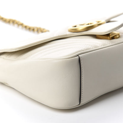 Gucci Calfskin Matelasse Small GG Marmont Shoulder Bag White 6 of 11