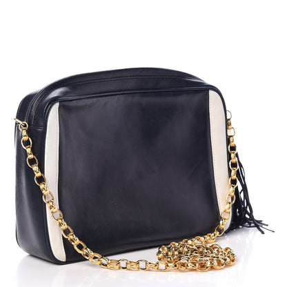 Chanel Lambskin Tassel Camera Case Navy White 3 of 18
