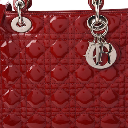 Christian Dior Patent Cannage Large Lady Dior Red 10 of 11