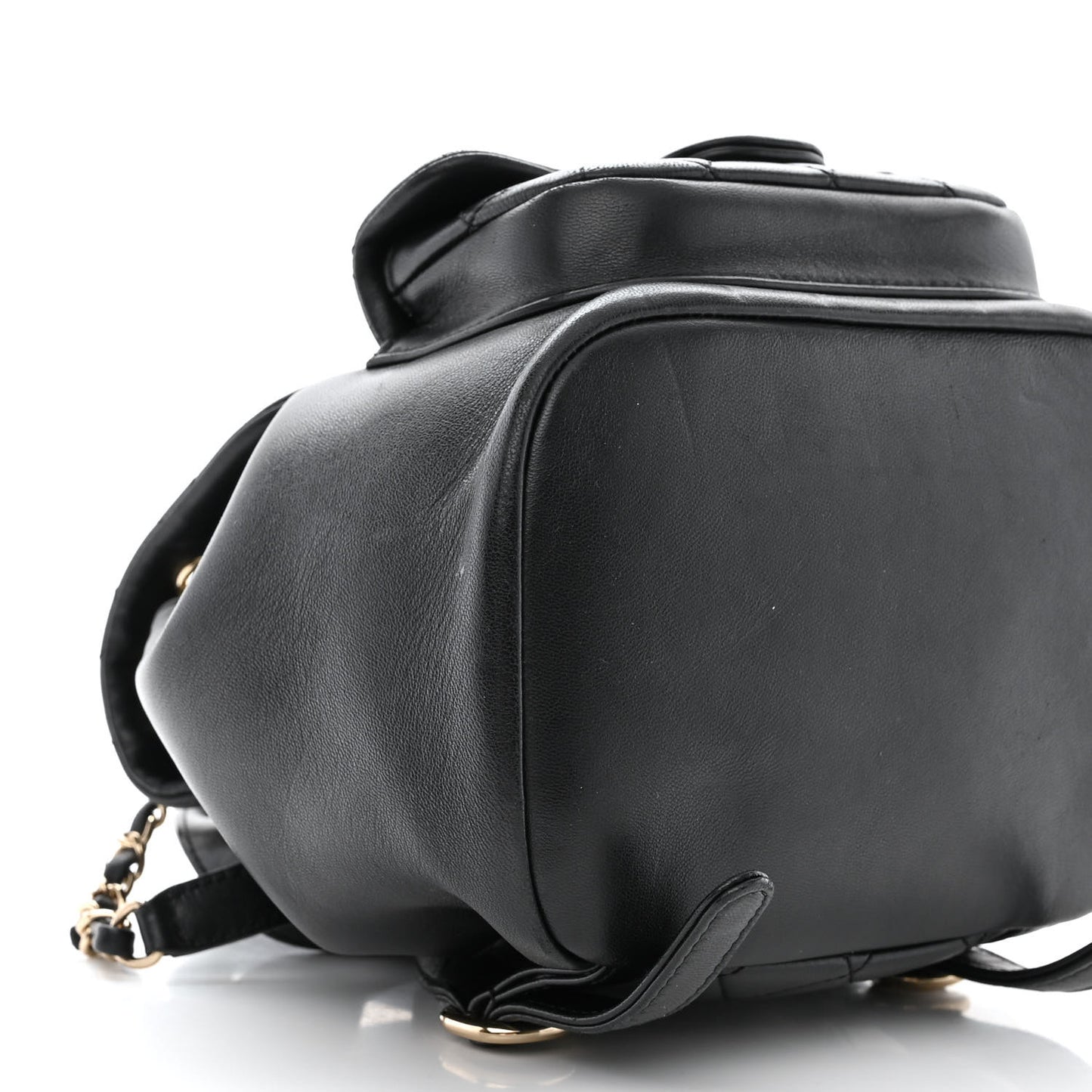 Lambskin Quilted Small Duma Drawstring Backpack Black