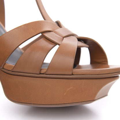 Saint Laurent Calfskin Tribute 75 Platform Sandals 36.5 Amber 10 of 11