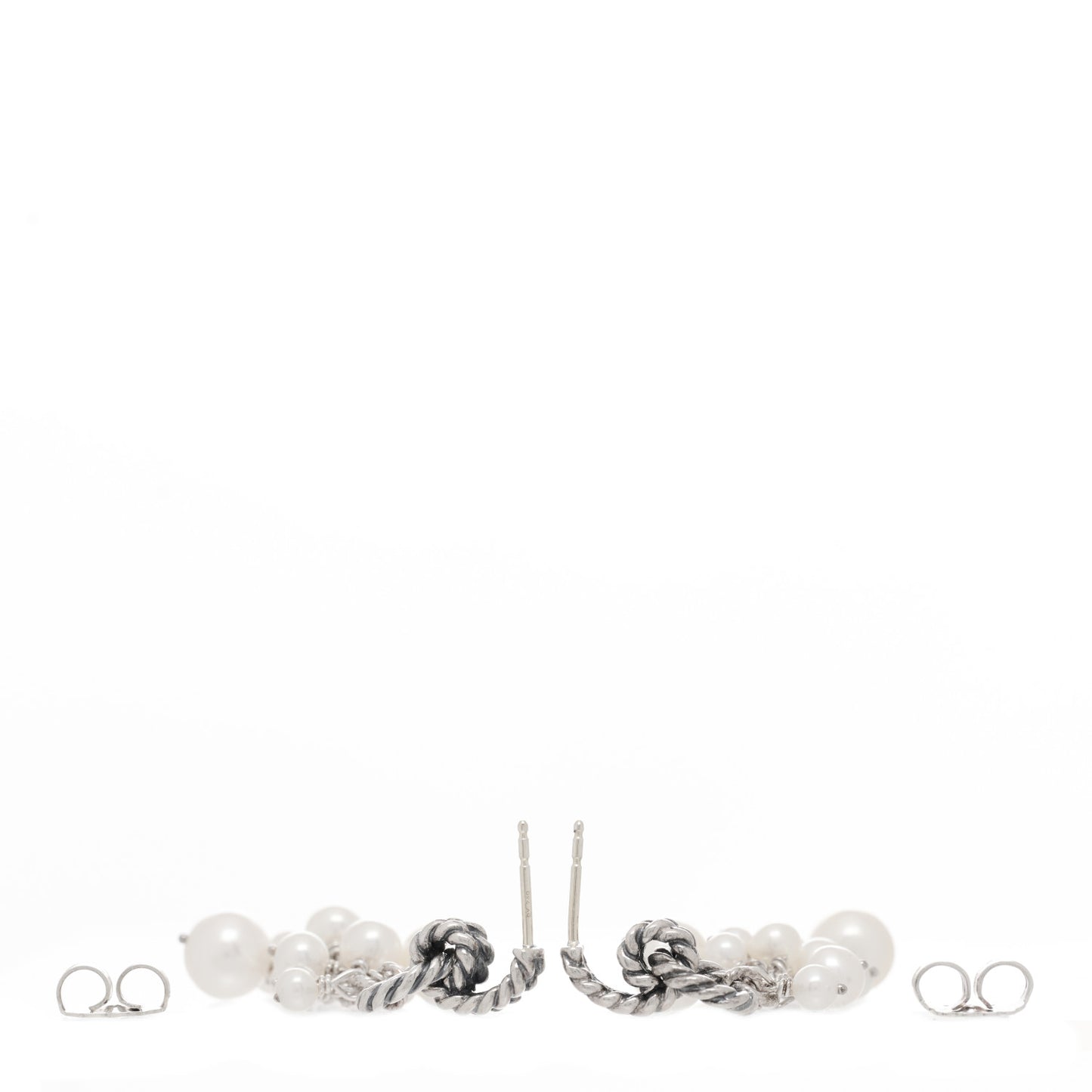 Sterling Silver Pearl Copella Cluster Drop Earrings