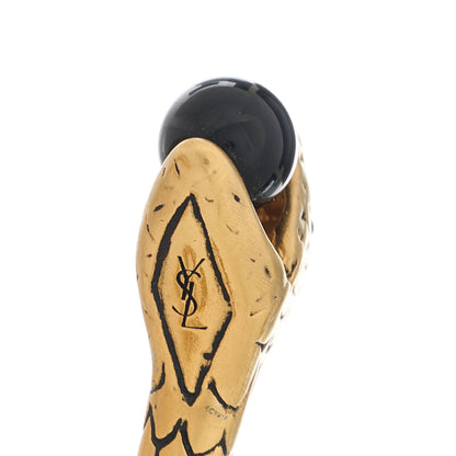 Saint Laurent Brass Bead Snake Cuff Bracelet Gold 5 of 5