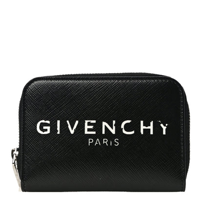 Givenchy Calfskin Logo Print Mini Zip Wallet Black 1 of 11