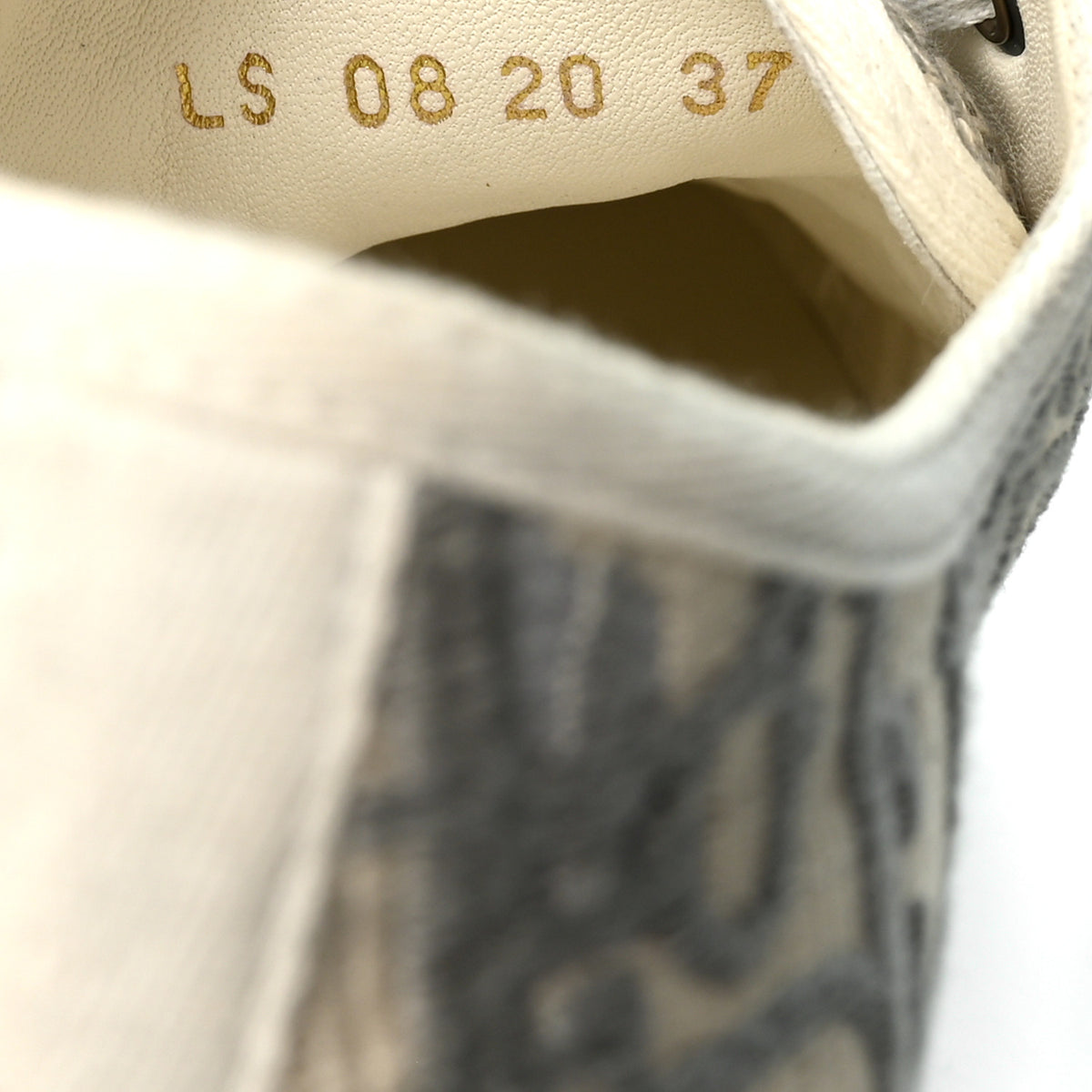 Canvas Oblique Walk'N'Dior Low Top Sneakers 37 Grey Stone