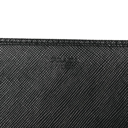 Prada Saffiano Metal Large Chain Wallet Black 6 of 13