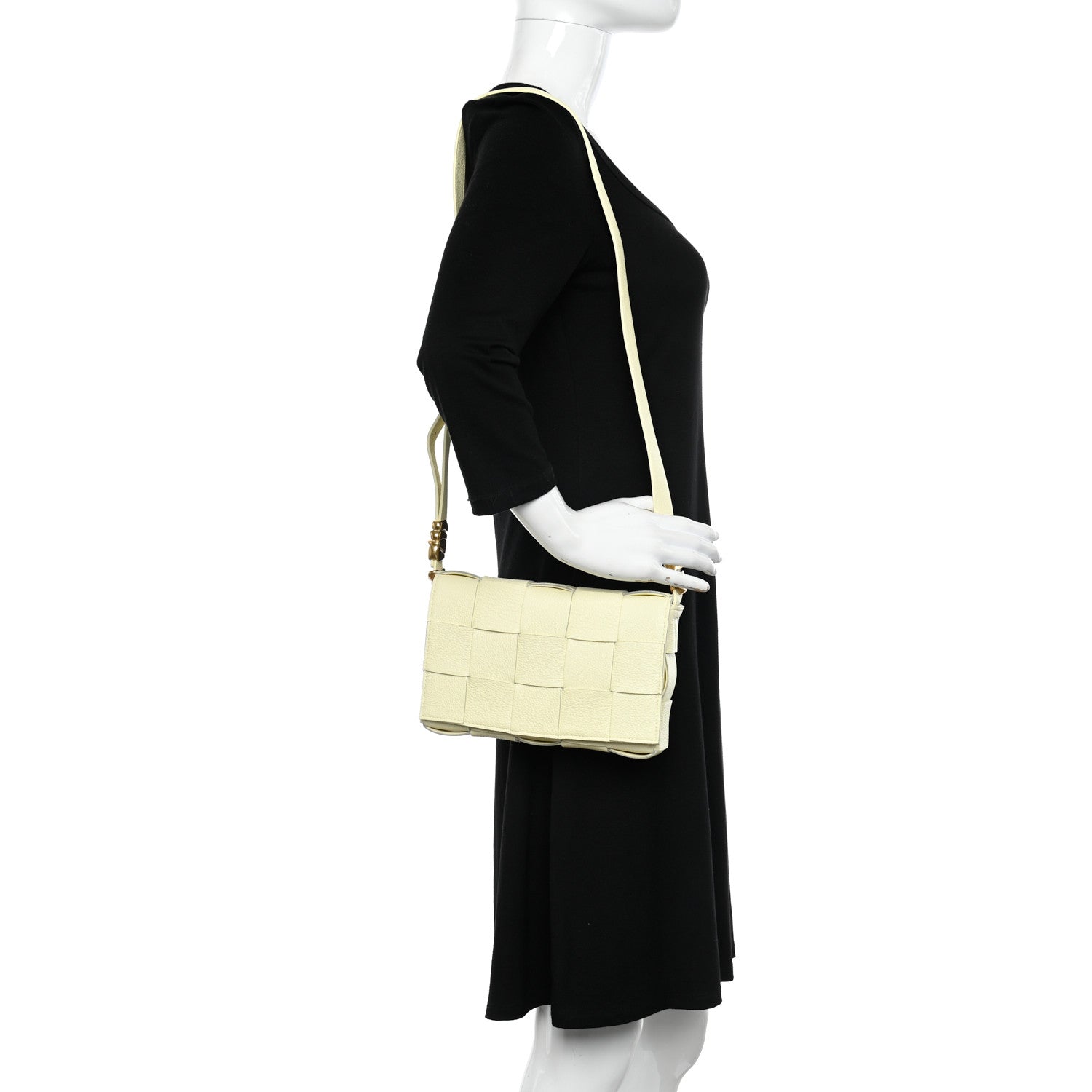 Bottega Veneta Grained Calfskin Maxi Intrecciato Cassette Crossbody Bag Ice Cream 2 of 10