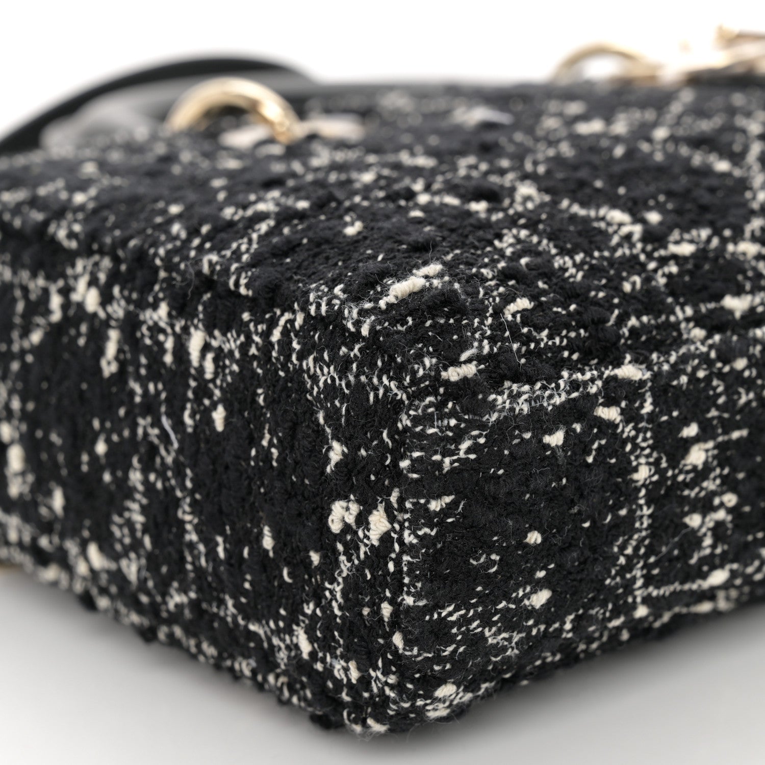 Christian Dior Tweed Cannage Lady D-Joy Black White 8 of 10