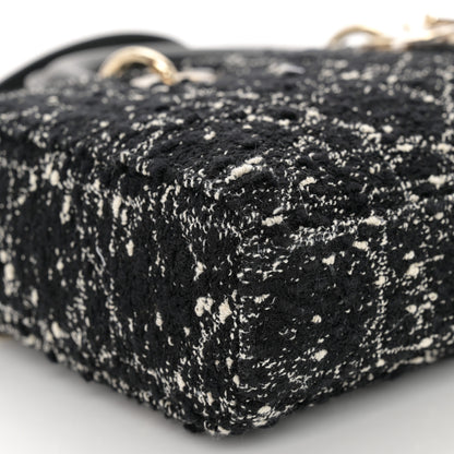 Christian Dior Tweed Cannage Lady D-Joy Black White 8 of 10