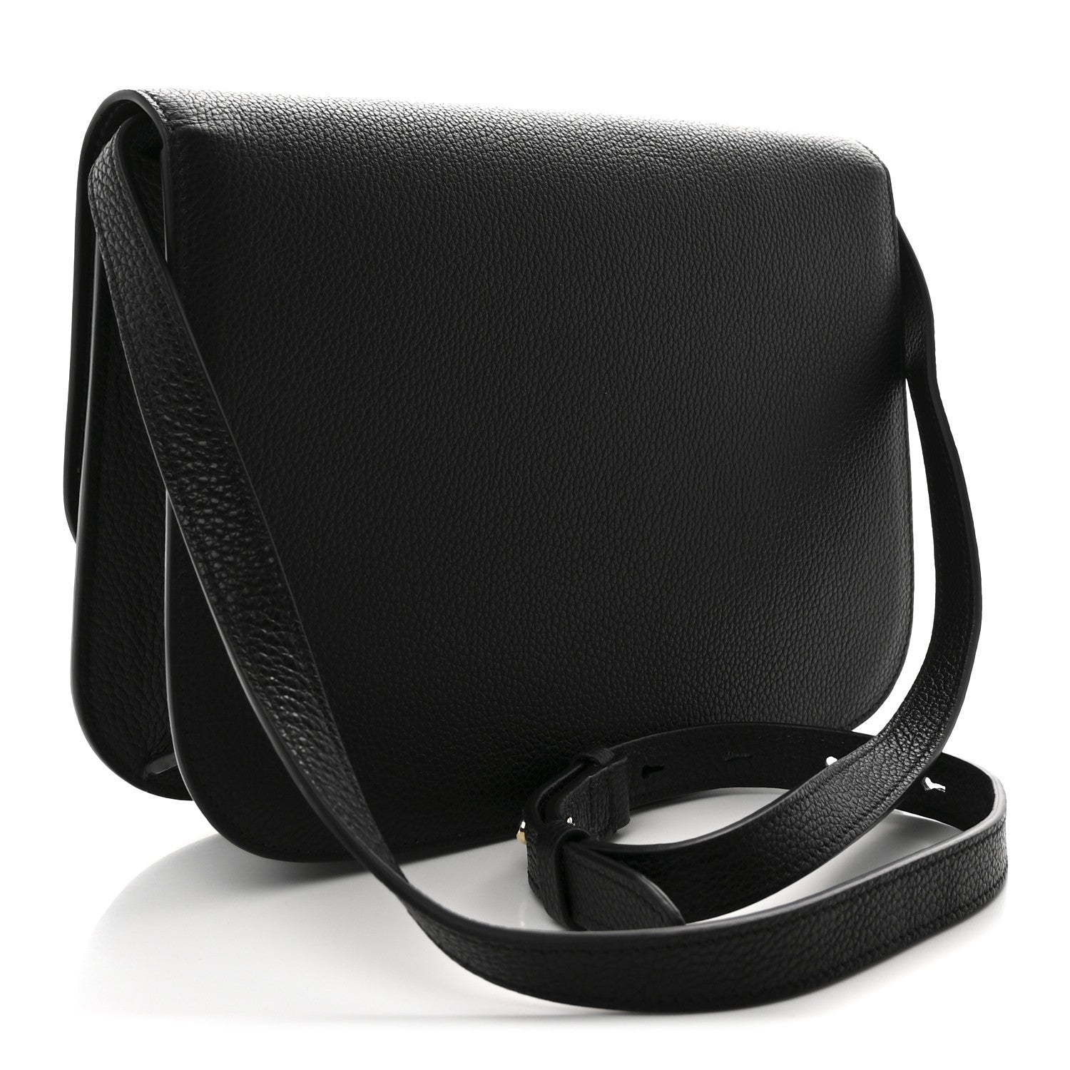 Salvatore Ferragamo Hammered Calfskin Round Gancini Crossbody Bag Black 3 of 9