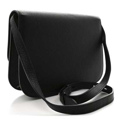 Salvatore Ferragamo Hammered Calfskin Round Gancini Crossbody Bag Black 3 of 9