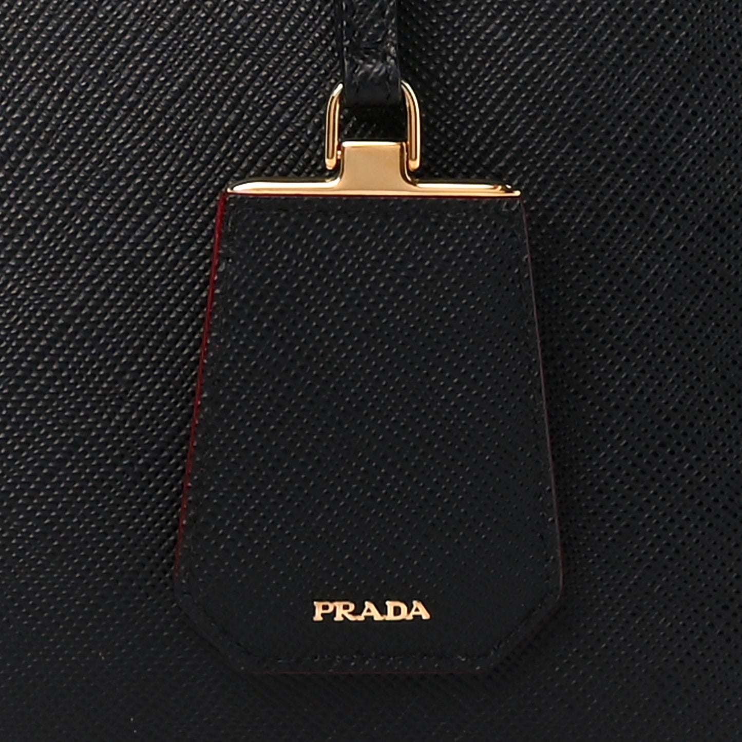 Saffiano Cuir Small Double Bag Black Fuoco
