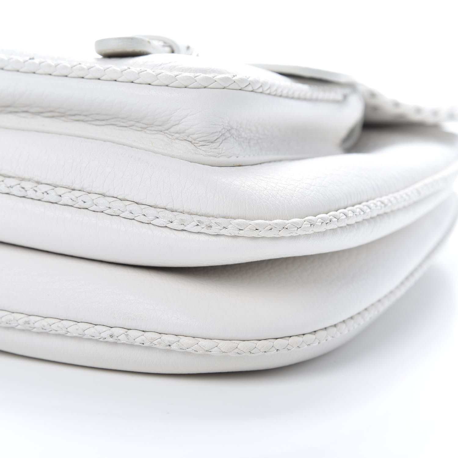 Christian Dior Calfskin Braided Gaucho Double Saddle Bag White 10 of 13
