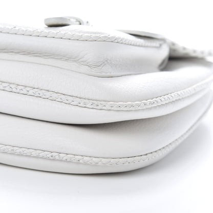 Christian Dior Calfskin Braided Gaucho Double Saddle Bag White 10 of 13