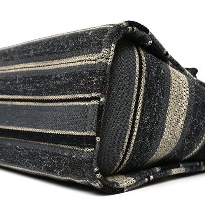 Chanel Striped Canvas Small Deauville Tote Dark Grey 10 of 11