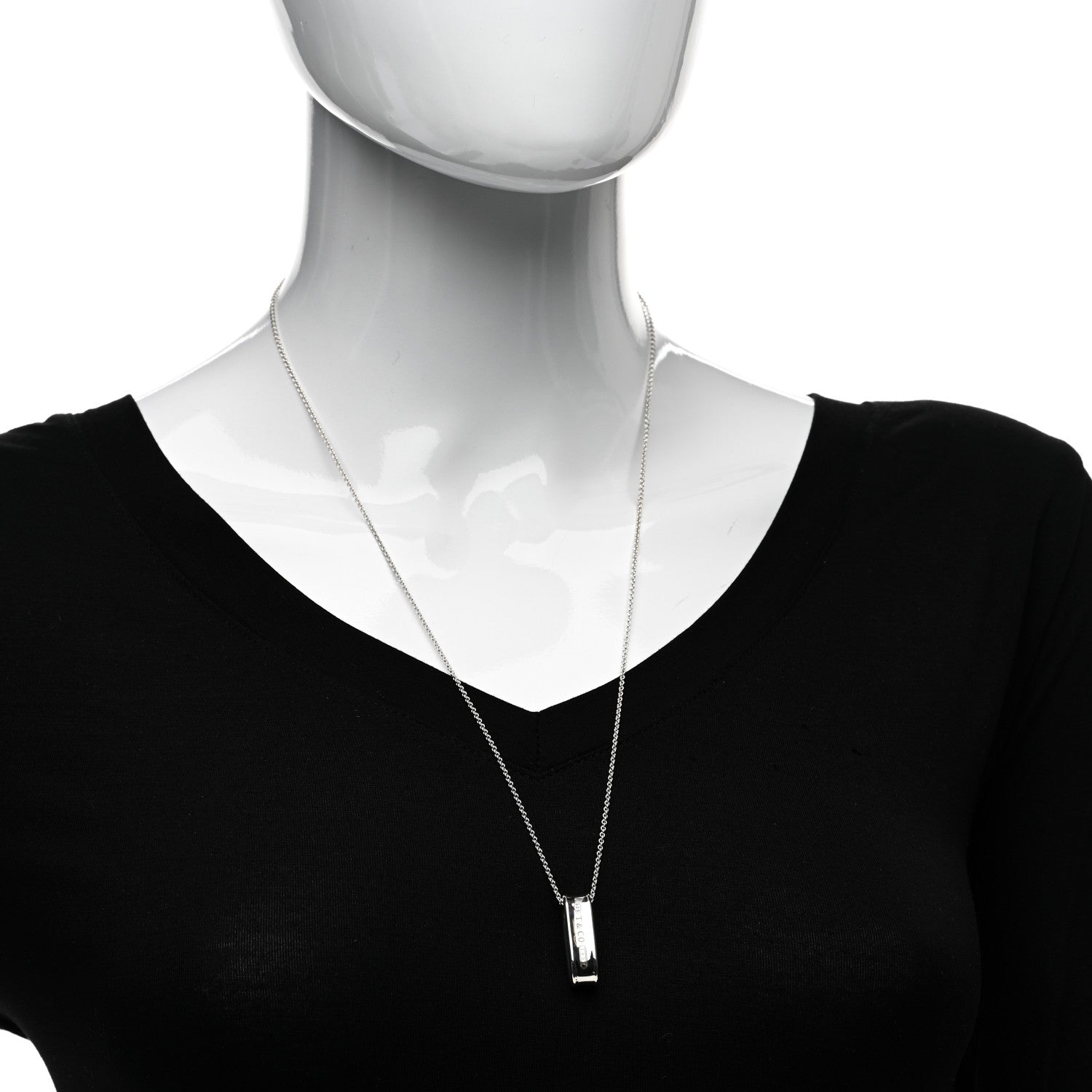 Tiffany Sterling Silver 1837 Oval Loop Pendant Necklace 2 of 5