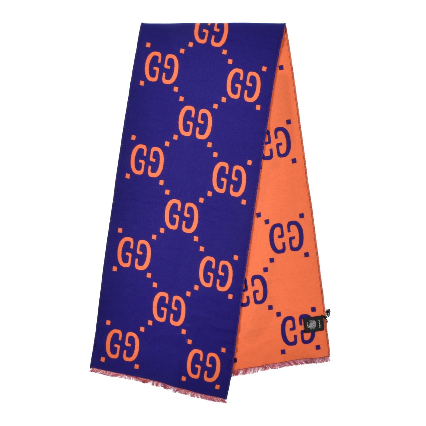 Wool Silk Monogram Jumbo GG Freedom Scarf Parma Violet Orange