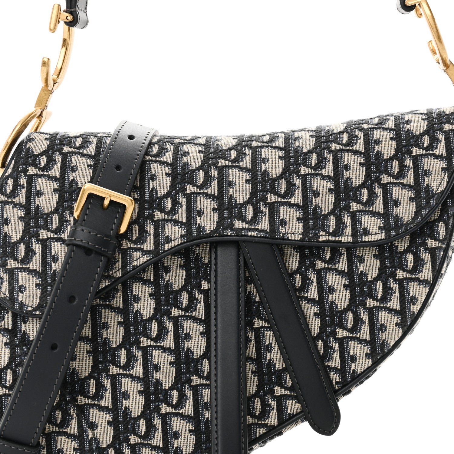 Christian Dior Oblique Saddle Bag With Strap Blue 8 of 11