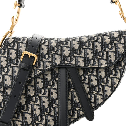 Christian Dior Oblique Saddle Bag With Strap Blue 8 of 11