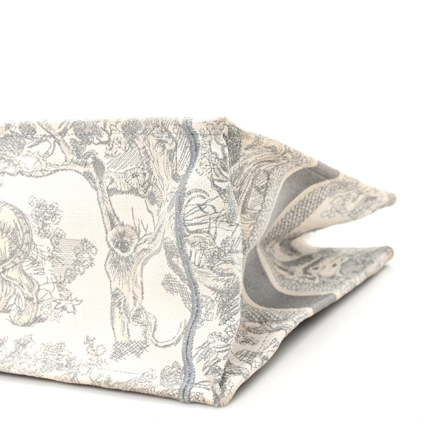 Canvas Embroidered Medium Dioriviera Toile De Jouy Book Tote Gray
