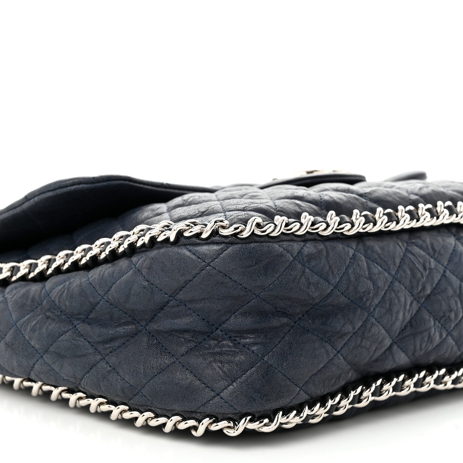 Chanel Washed Lambskin Quilted Maxi Chain Around Flap Black 9 of 10