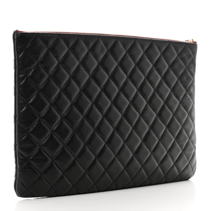 Chanel Caviar Quilted Large Cosmetic Case Black 3 of 9