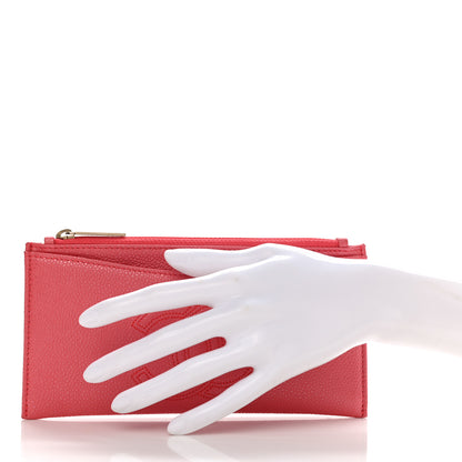 Chanel Caviar CC Classic Zip Pouch Coral 2 of 8