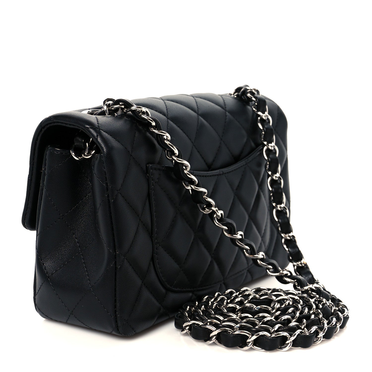 Chanel Lambskin Quilted Mini Rectangular Flap Black 3 of 12