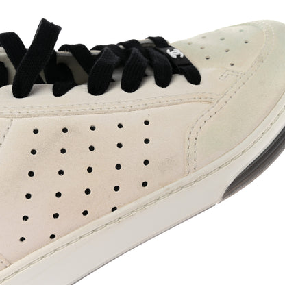 Chanel Suede Calfskin Logo Sneakers 39 Black White 11 of 16